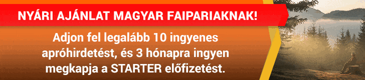Nyári ajánlat magyar faipariaknak!